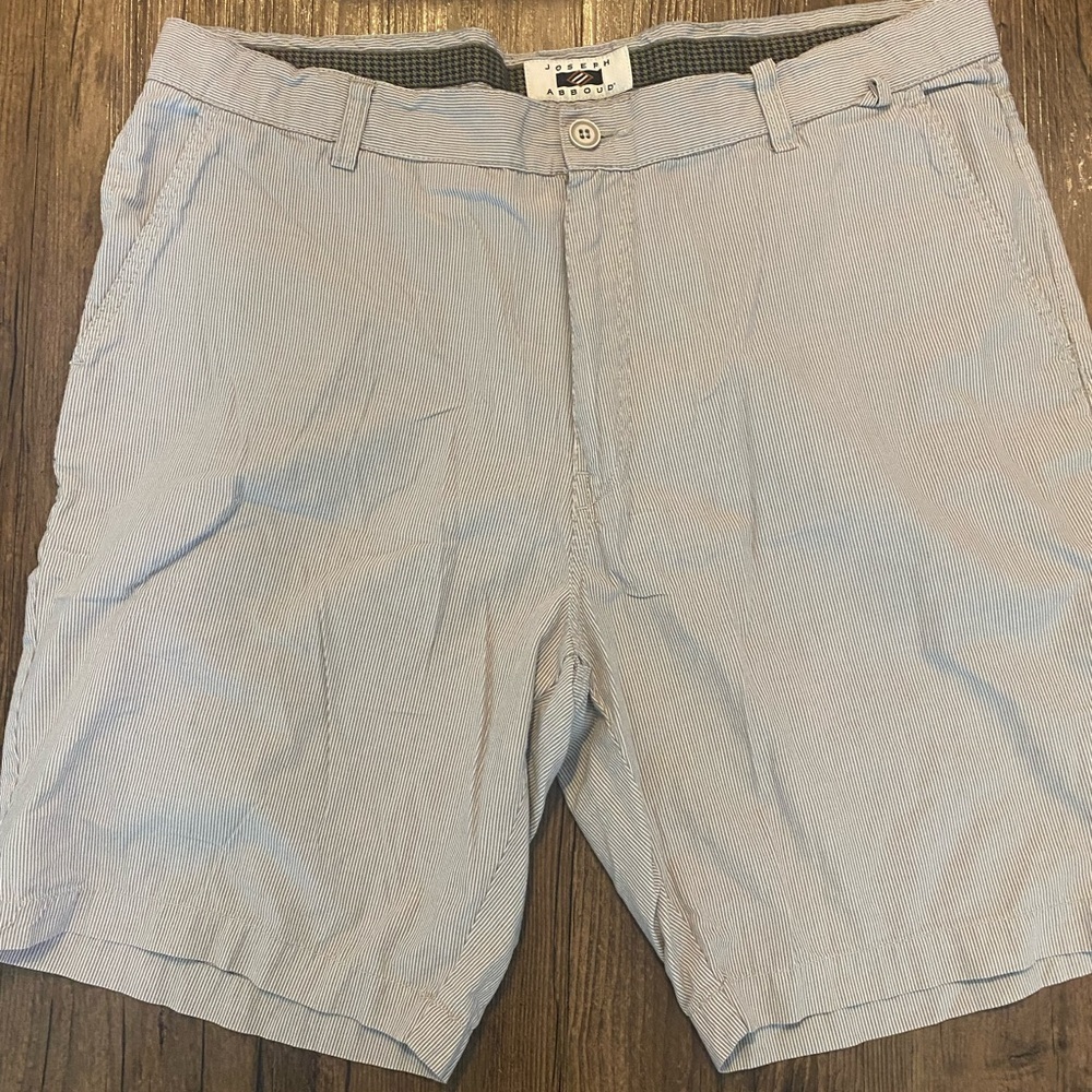Joseph Abboud Men's Light Blue Striped Shorts